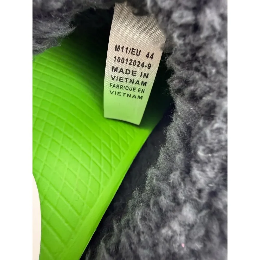 Oofos Oocoozie Mule Mens‎ Size 11 Black Sherpa Comfort Recovery Slip On Shoes